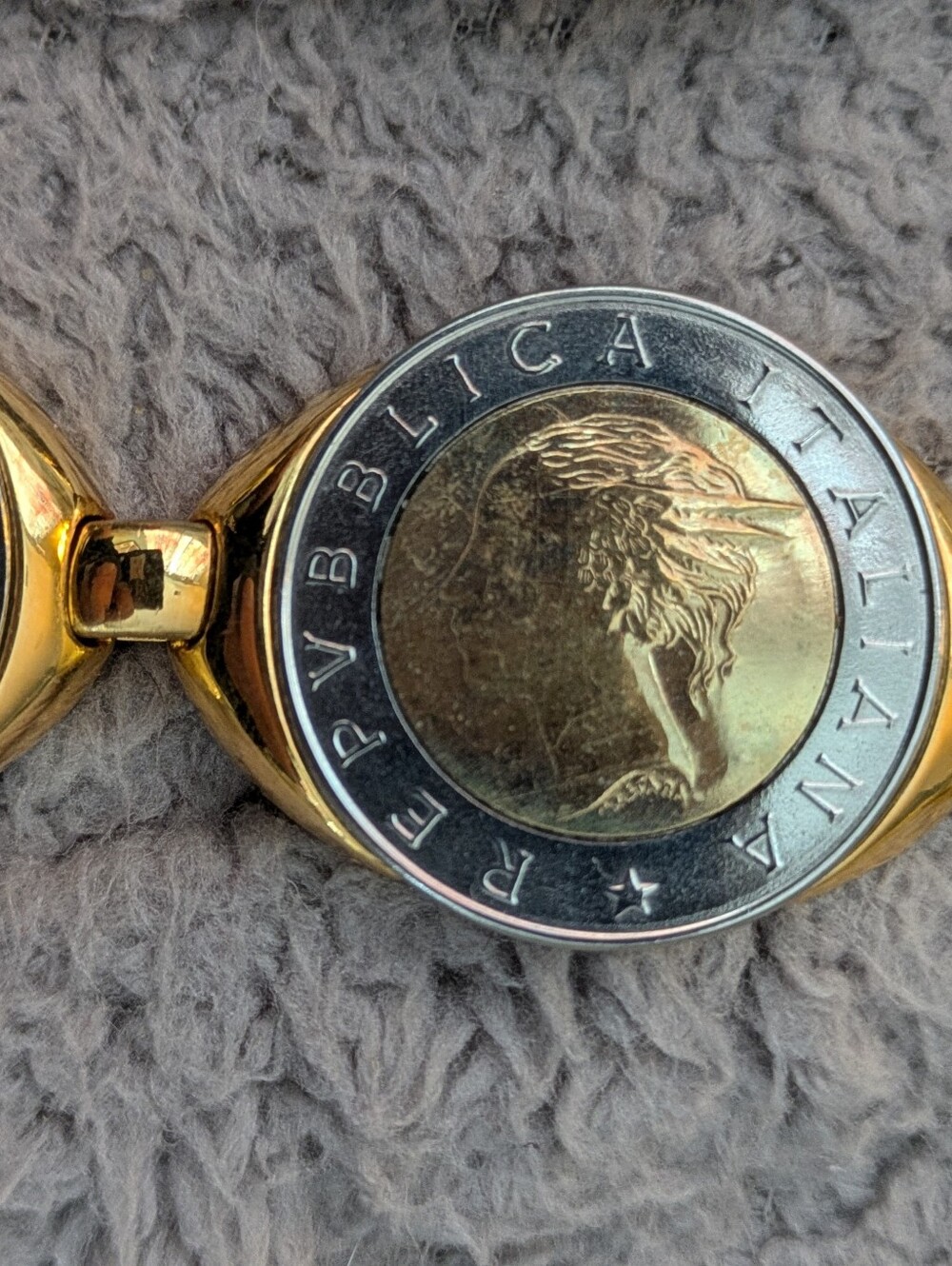 Milor Italy Two-Tone Coin Link Bracelet - Gold and Silver - Picture 9 of 10